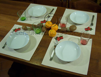 Set sottopiatti tema "fragola".