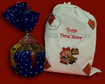 Sacchetto porta panettone personalizzato.
