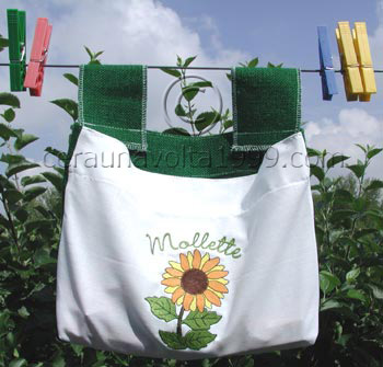 Porta mollette girasole verde - Idee regalo originali