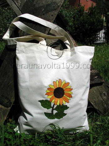 Shopping Bag ricamata "Girasole"