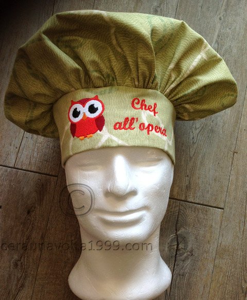 Cappello da cuoco personalizzato ricamato.
