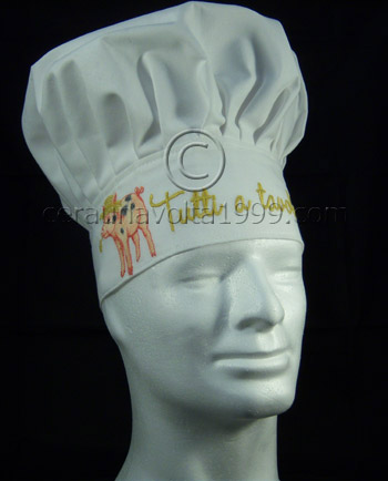 Cappello da cuoco personalizzato ricamato.
