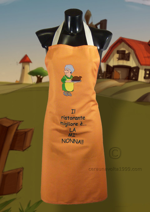 Grembiule ricamato "Nonna" personalizzabile con dedica.

